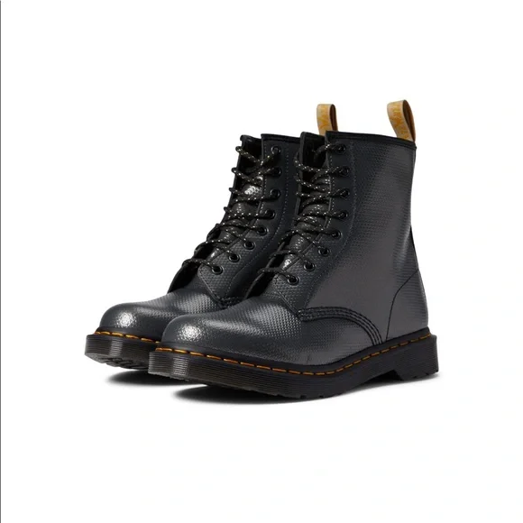 Dr Martens VEGAN 1460 METALLIC EMBOSS LACE UP BOOTS - NO BOX - Picture 2 of 11